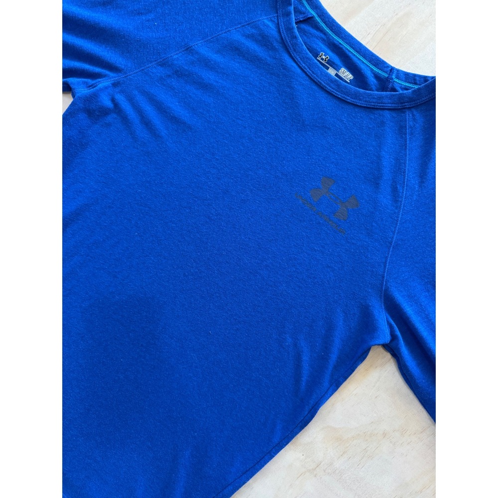 Under Armour HeatGear Blue 3/4 Sleeve‎ Top Womens S Athleisure Sporty UA Raglan